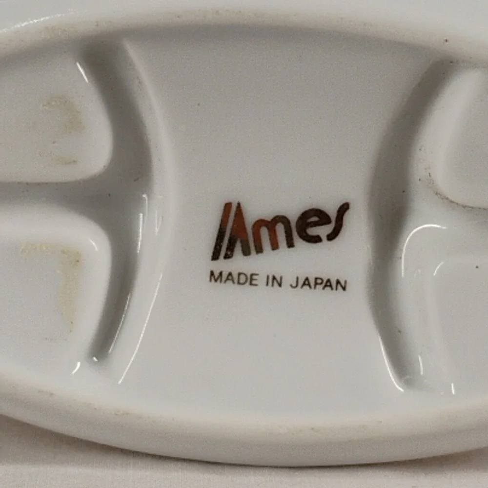 Vintage Royal Ames Japan Porcelain Toothbrush Holder‎ Flowers Butterflies Blue
